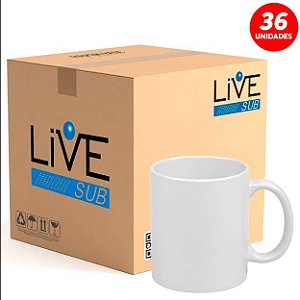 Caneca Branca Resinada Para Sublimação LIVE AAA - 325ml CAIXA C/ 36 Und - High Quality Print