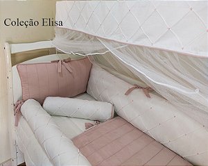 Coleção Elisa - Kit Berço em Percal 200 Fios 11 pçs - Padrão Americano