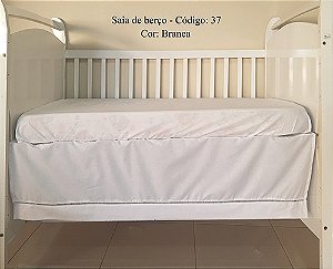 SAIA DE BERÇO RETA - PADRÃO AMERICANO - ACABAMENTO EM PONTO PALITO - TECIDO LINHO 100% ALGODÃO -