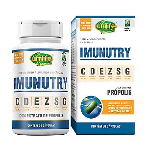 Imunutry Multivitamínico Com Extrato De Própolis 700mg Unilife 60 Cápsulas