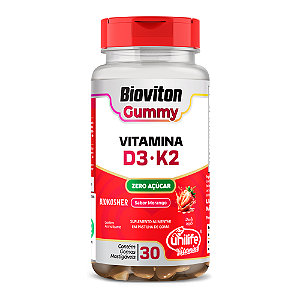 Bioviton Gummy Vitamina D3 + K2 Sabor Morango Unilife 30 Gomas