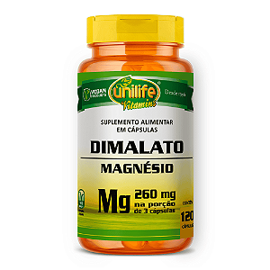 Magnésio Dimalato 260mg Unilife 120 Cápsulas