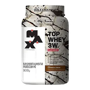 Top Whey 3w  Sabor  Cookies e Cream Max Titanium 900g