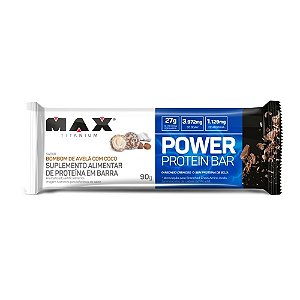 Power Protein Bar Bombom De Avelã Com Coco Max Titanium 90g Unidade