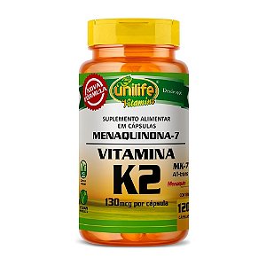 VITAMINA K2 (Menaquinona-7/MK-7 All-trans MenaquinGold) Veg 65mcg UNILIFE 120 Cápsulas