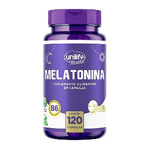 Melatonina Com Vitamina B6 350mg Unilife 120 Cápsulas