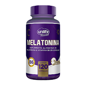 Melatonina Com Vitamina B6 350mg Unilife 120 Cápsulas