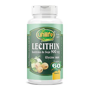 Lecithin - Lecitina De Soja 900mg Unilife 60 Cápsulas