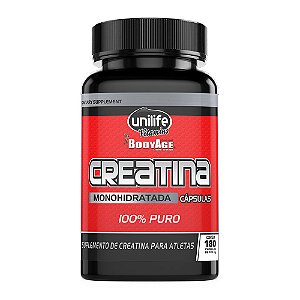 Creatina Monohidratada Em Cápsulas 720 Mg Unilife 180 Cápsulas