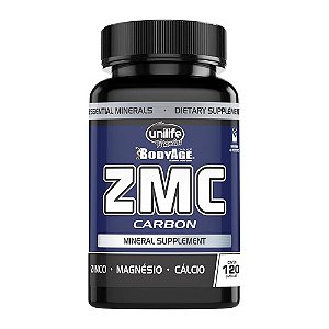 ZMC Carbon - Zinco, Magnésio e Cálcio 950 mg Unilife 120 Cápsulas