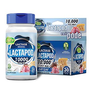 Lactapod - Enzima Lactase 10.000 Fcc Alu 450mg Unilife 60 Cápsulas