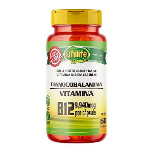Vitamina B12 - Cianocobalamina Unilife 60 Cápsulas