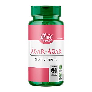 Ágar-Ágar Gelatina Vegetal 600 Mg Unilife 60 Cápsulas
