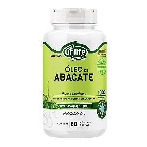 Óleo de Abacate 1000 Mg Unilife 60 Cápsulas