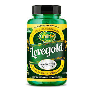 Levegold Levedo de Cerveja com Vitamina B12 450 mg Unilife 450 Comprimidos