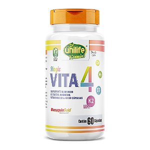 Magic Vita4 - Cálcio, Magnésio, Vitaminas D3 e K2 - 710mg Unilife 60 Cápsulas