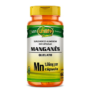 Manganês Quelato 500mg Unilife 60 Cápsulas
