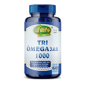 Tri ÔMega 3.6.9 Com Vitaminas 1000 Mg Unilife 60 Cápsulas