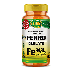 Ferro Quelato 500Mg Unilife 60 Cápsulas