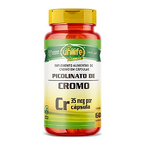 Picolinato de Cromo 500 mg Unilife 60 Cápsulas