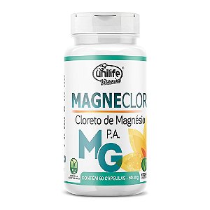 Magneclor Cloreto de Magnesio Unilife 60 Cápsulas