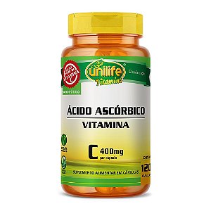 Vitamina C Ácido Ascórbico Unilife 120 Cápsulas