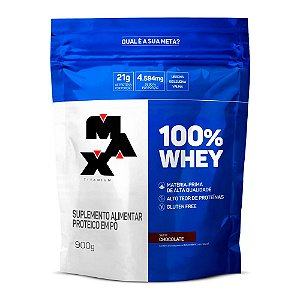 100% Whey Chocolate Refil Max Titanium 900g