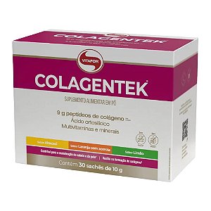 Colagentek Peptídeos de Colágeno Sabores Sortidos Vitafor 30 Sachês 10g