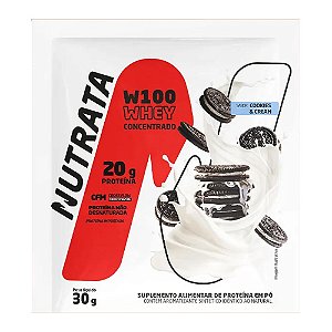 Whey W100 Cookies & Cream Sachê Nutrata 30g