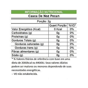 Chá de Casca de Noz Pecan Pacote 500g