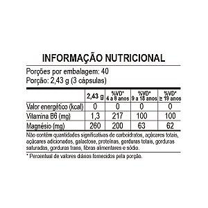 Cloreto De Magnésio P.A. + Vitamina B6 810 Mg Unilife 60 Cápsulas