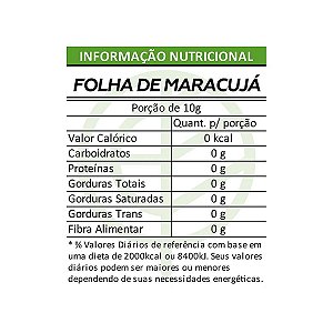 Chá de Folha de Maracuja (Passiflora) Pacote 500g