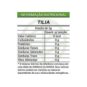 Tília em Folhas Pacote 100g
