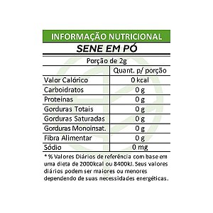 Chá de Sene Em Pó Puro Pacote 100g