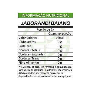 Jaborandi Baiano em Folhas Pacote 100g