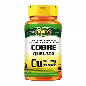Cobre Quelato 350 Mg Unilife 60 Cápsulas