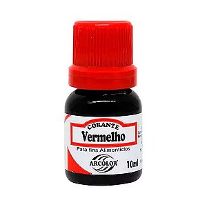 Corante Alimentício Vermelho Arcolor 10ml Pacote 1Kg
