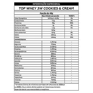 Top Whey 3w +Sabor  Cookies & Cream Max Titanium 900g Unidade