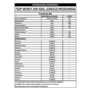 Top Whey 3w +Sabor Grego Morango Max Titanium 900g Unidade