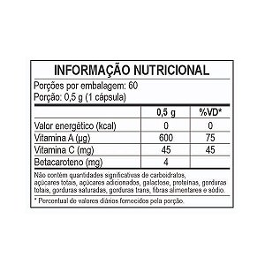 Betacaroteno 500Mg Unilife 60 Cápsulas Unidade