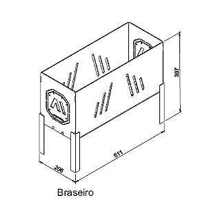 Firebox Parrilla Profissional para Churrasqueira de Alvenaria