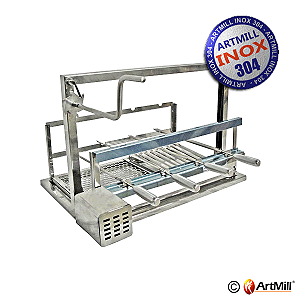 Kit Elevação INOX 304 - 4 Espetos c/ Grill Elétrico