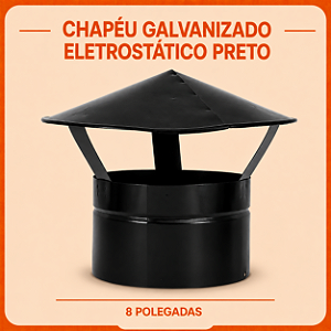 Chapéu 8" com Pintura Eletrostática Preta – ArtMill