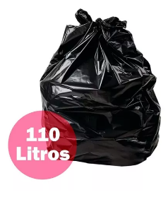Saco Para Lixo 110 Litros Preto Kit Com 10 Unidades