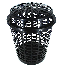 Cesto Telado Preto com Tampa 60 Lts