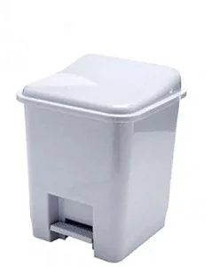 Lixeira Quadrada com Pedal Branca 15 Litros