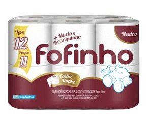 Papel Higiênico Folha Dupla 12 Rolos Fofinho