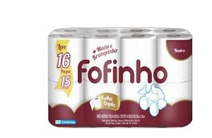 Papel Higiênico Folha Dupla 16 Rolos Fofinho