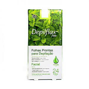 Folha depilatória facial hortelã - Depilflax (24 un)