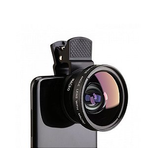 Lente macro + lente grande angular para fotos e videos
